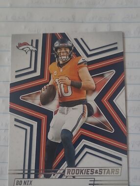 Panini Broncos Orange & Navy Bo Nix Rookie Card